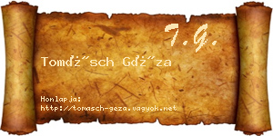 Tomásch Géza névjegykártya