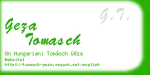 geza tomasch business card