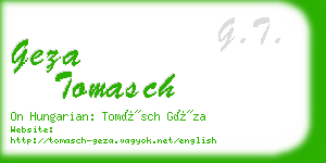geza tomasch business card